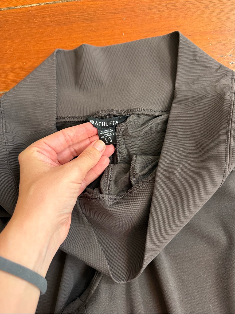 Athleta Venice High Rise Track Stripe Joggers Chocolate Brown Athleisure Sz L ๐๐ - Picture 4 of 9